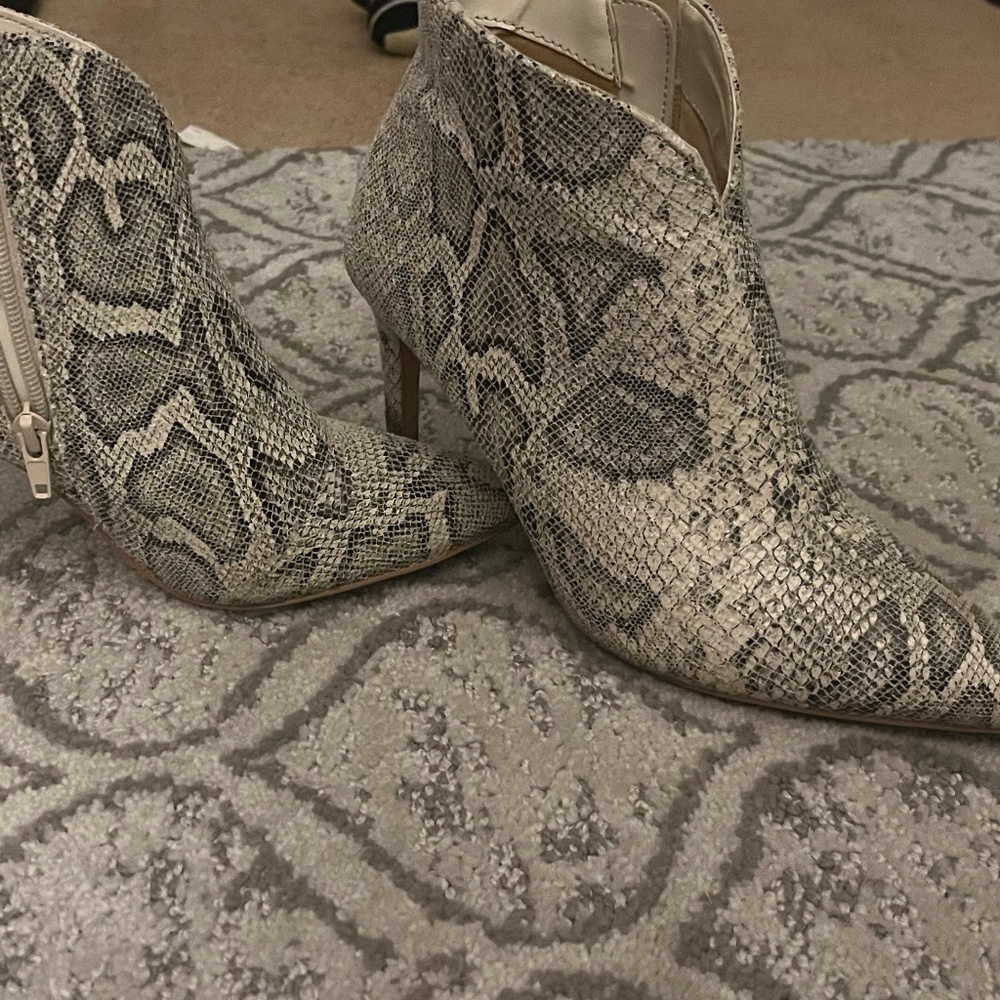Fake snake skin boots